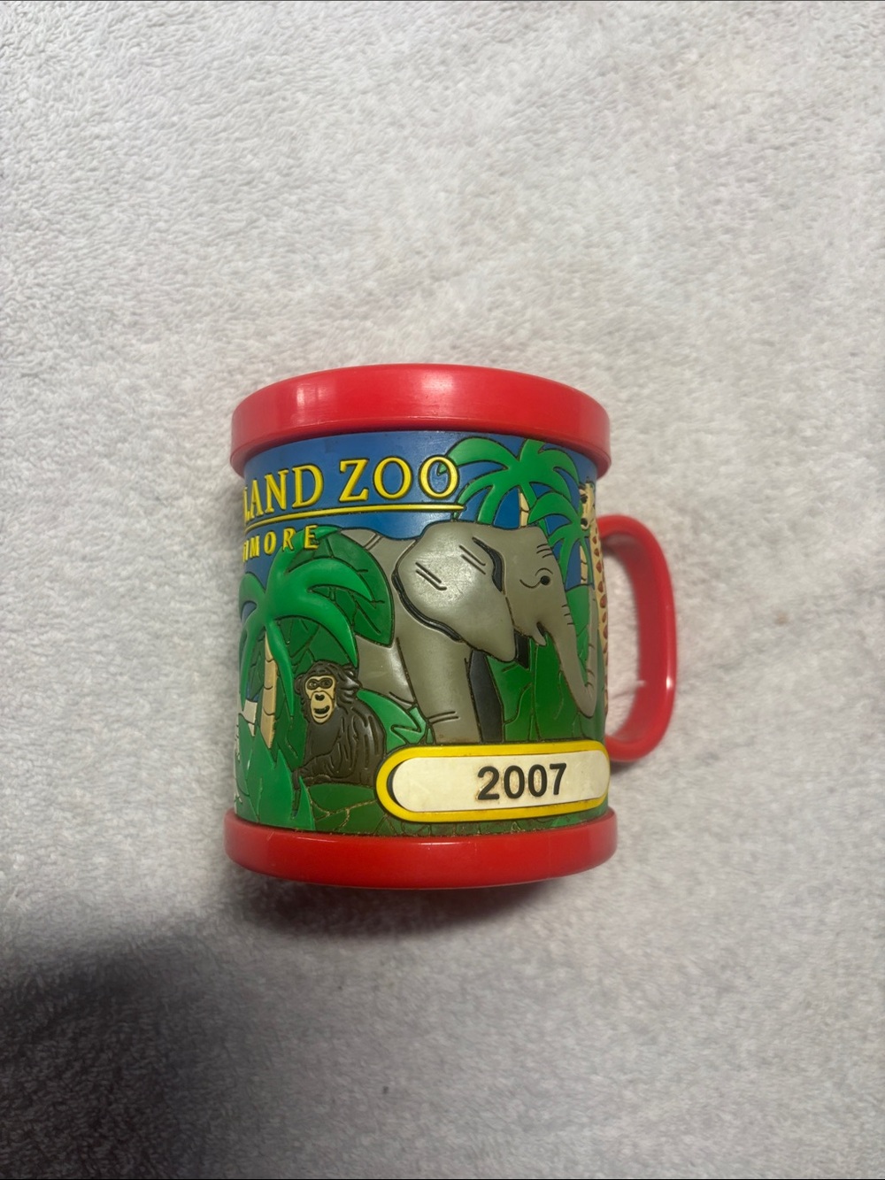 Source Unknown Red Kids Zoo Play Mug with Elephant & Jungle Graphics